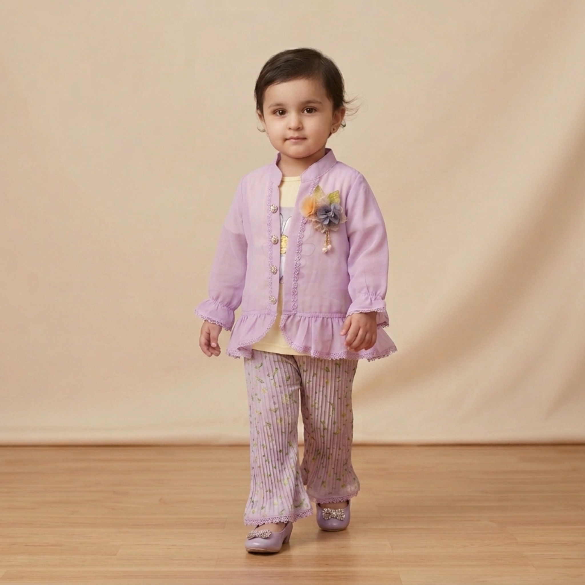 damsel kids chiffon top with inner & printed crush plazo – 3 piece summer outfit damsel kids chiffon top with inner & printed crush plazo – 3 piece summer outfit