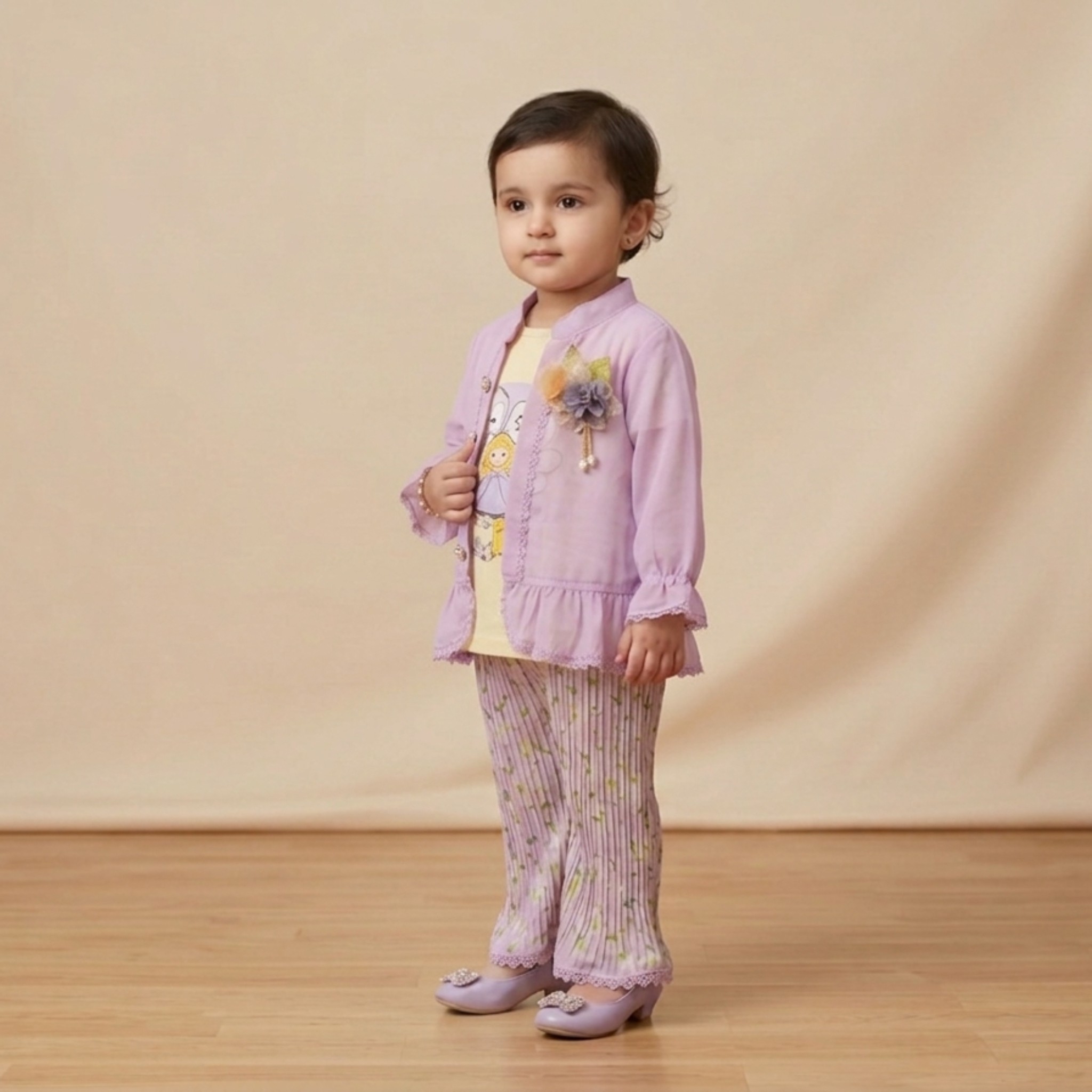 damsel kids chiffon top with inner & printed crush plazo – 3 piece summer outfit damsel kids chiffon top with inner & printed crush plazo – 3 piece summer outfit