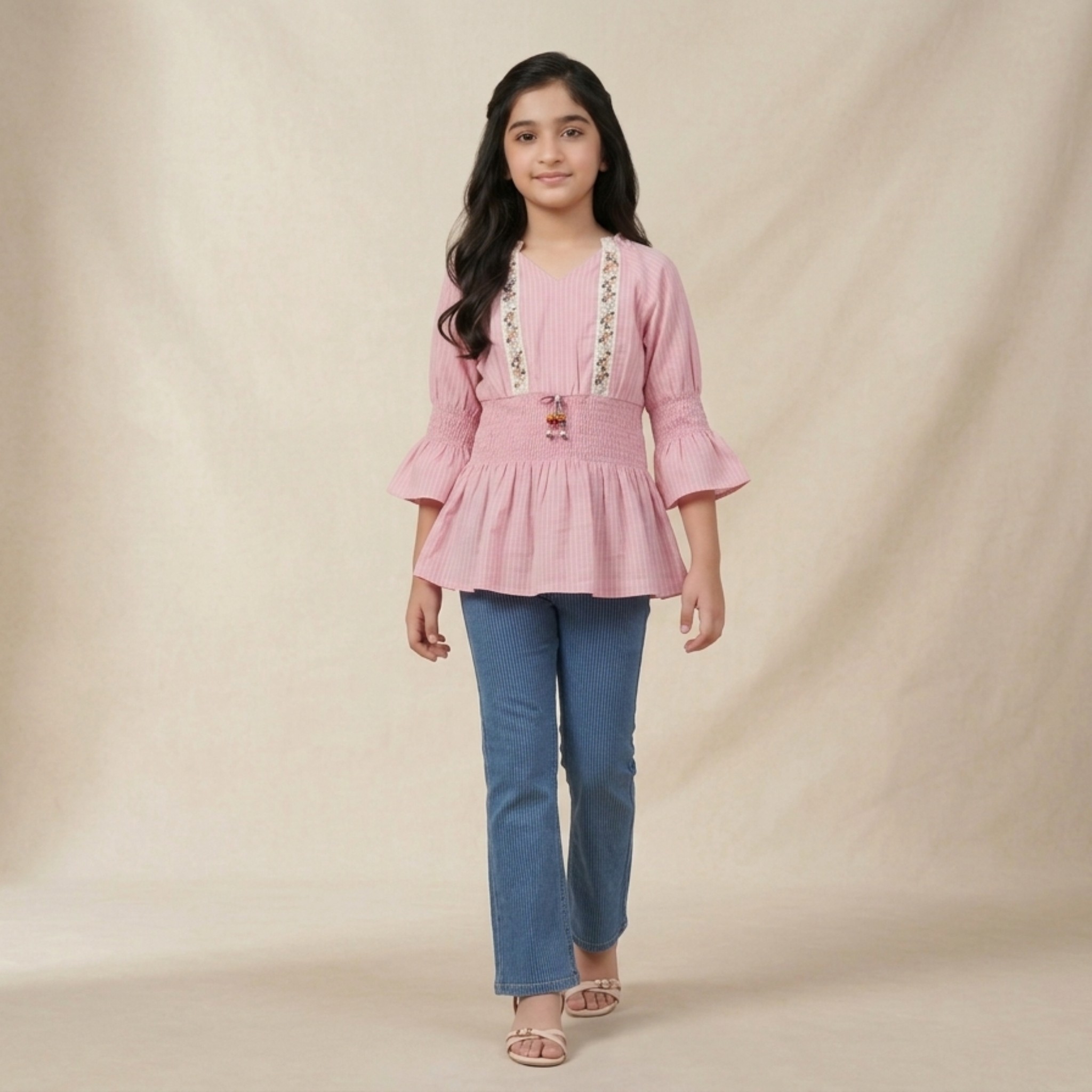 damsel kids light pink embroidered lawn sharara set with net dupatta – festive wear damsel kids light pink embroidered lawn sharara set with net dupatta – festive wear