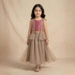 damsel kids white embroidered lawn frock with inner – floral summer dress