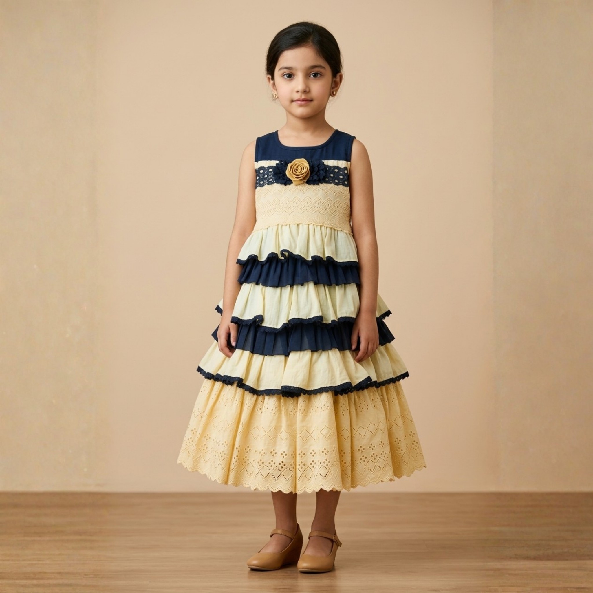 damsel kids yellow & white layered fancy frock – party wear frill dress for girls damsel kids yellow & white layered fancy frock – party wear frill dress for girls