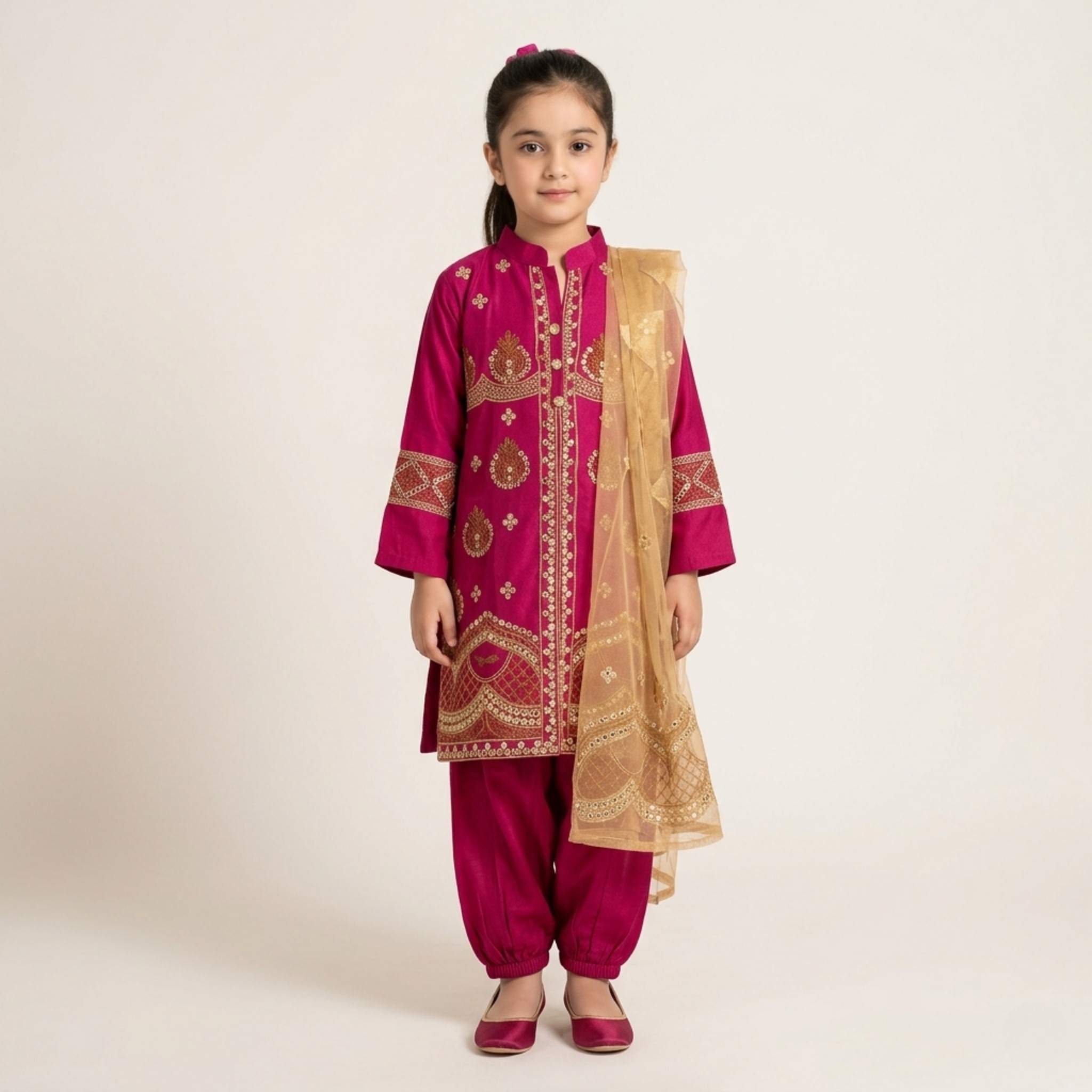 damsel kids red & gold embroidered shalwar kameez with dupatta – festive eastern wear damsel kids red & gold embroidered shalwar kameez with dupatta – festive eastern wear