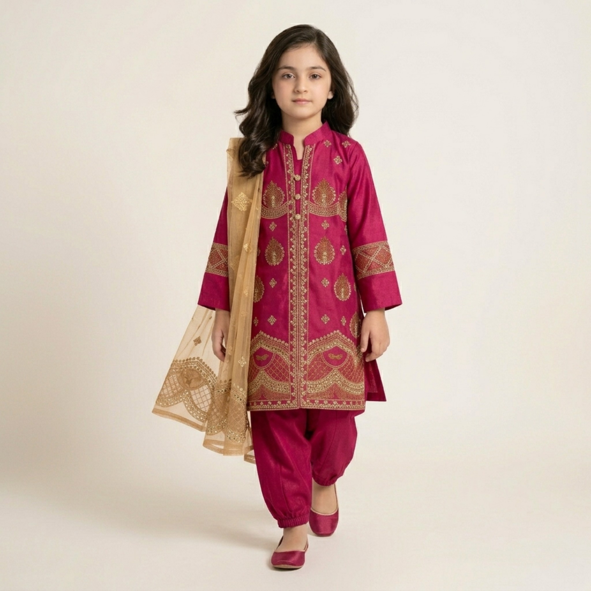 damsel kids red & gold embroidered shalwar kameez with dupatta – festive eastern wear damsel kids red & gold embroidered shalwar kameez with dupatta – festive eastern wear