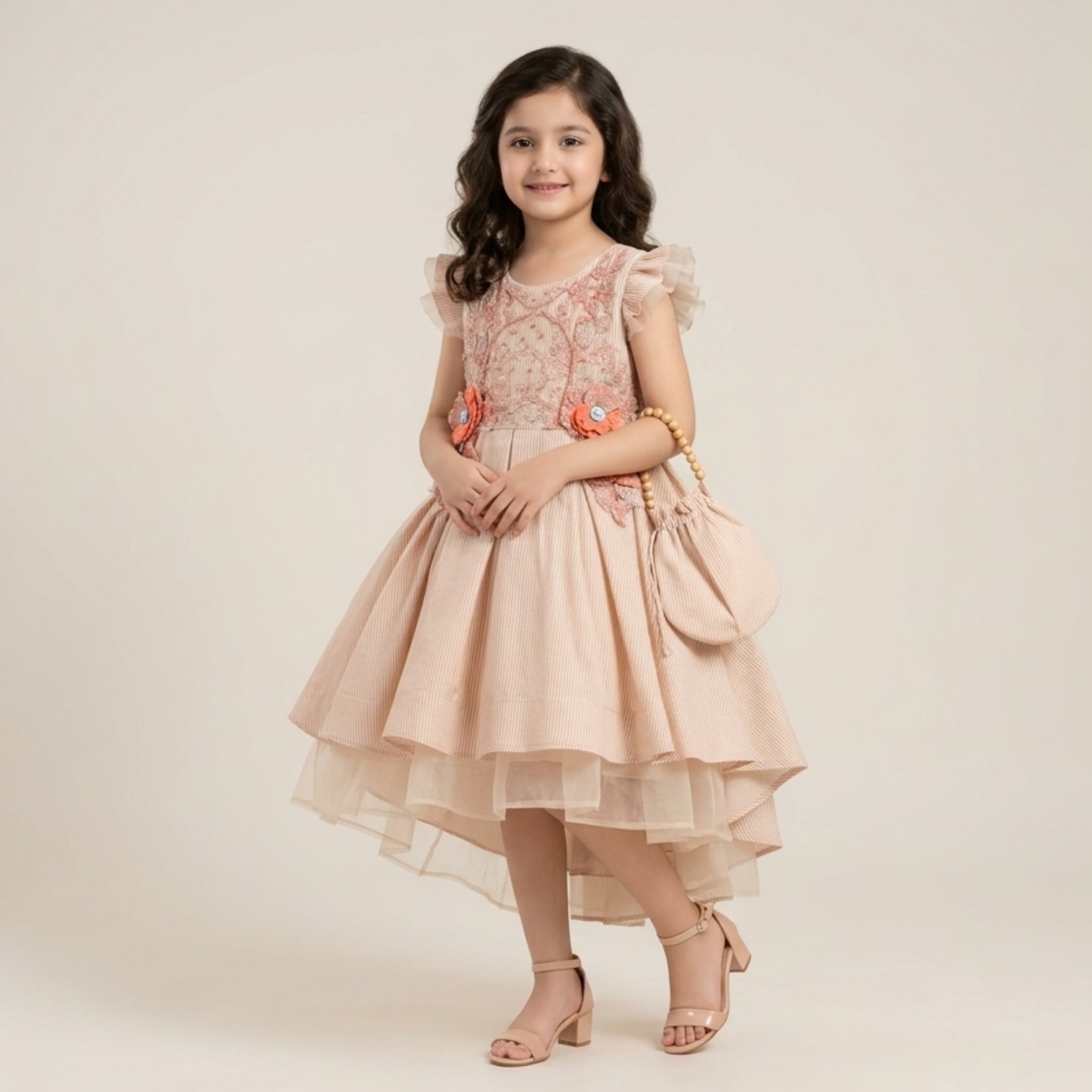 damsel kids skin pink embroidered fancy frock – floral party dress for girls damsel kids skin pink embroidered fancy frock – floral party dress for girls