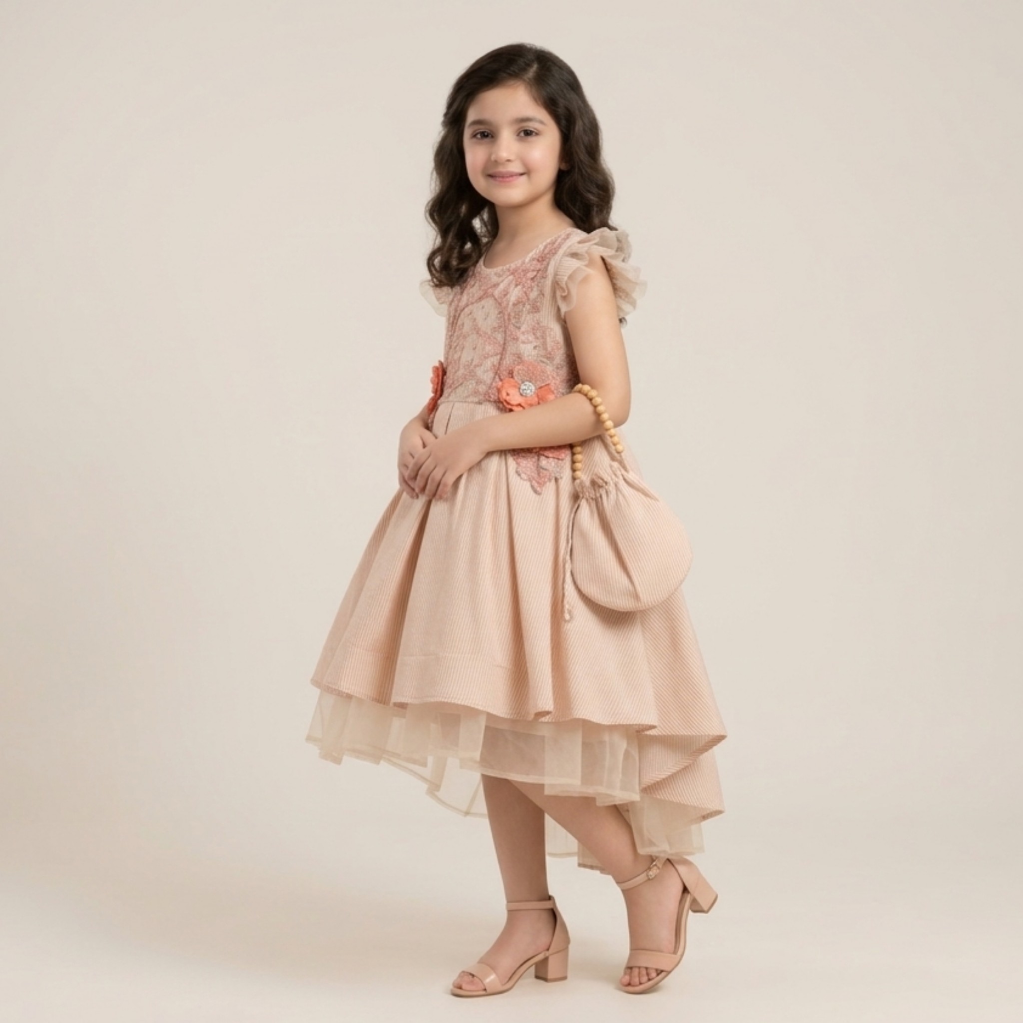 damsel kids skin pink embroidered fancy frock – floral party dress for girls damsel kids skin pink embroidered fancy frock – floral party dress for girls